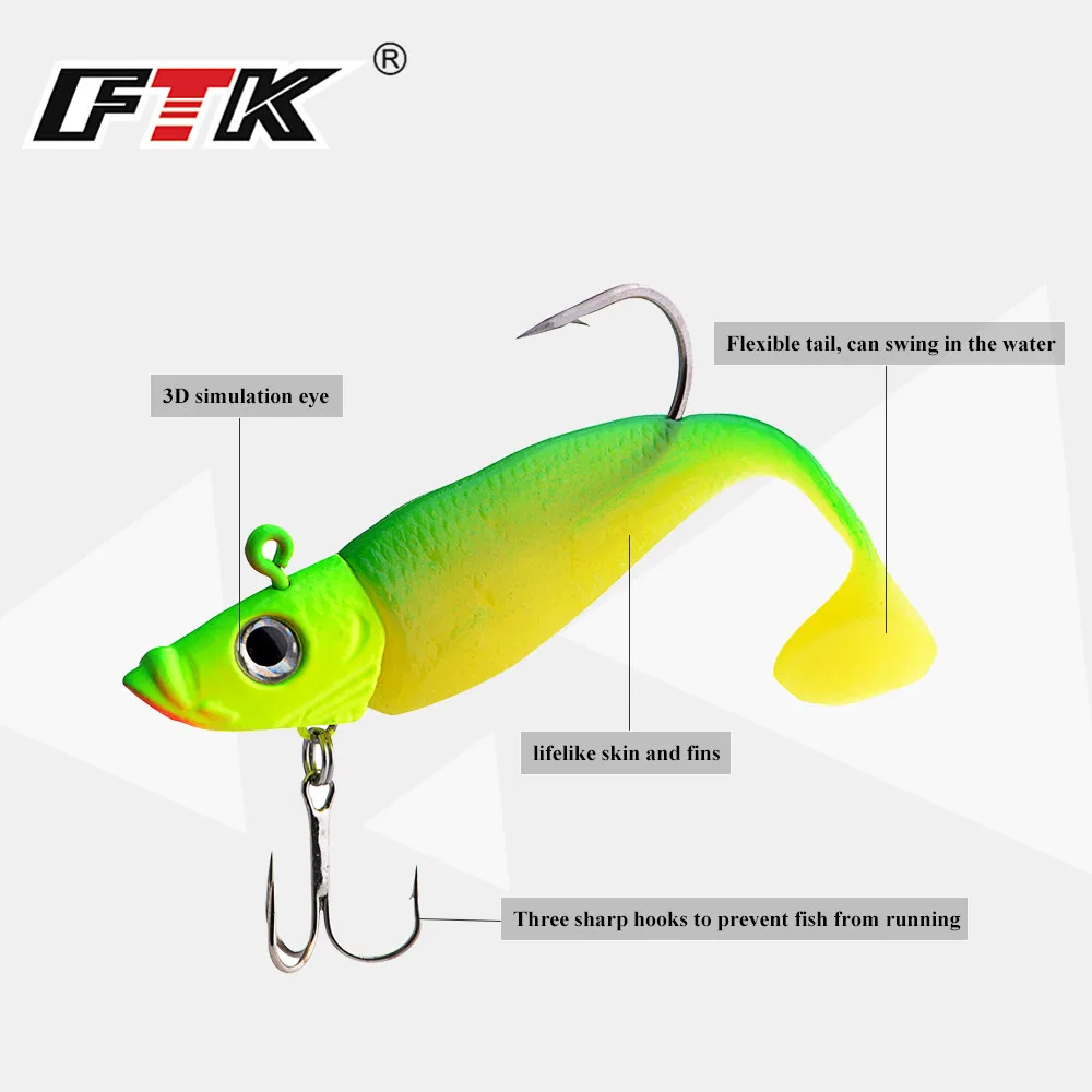 Buy 3PCS/pack 42g 11cm Jig Head Soft Fishing Lure Lead
