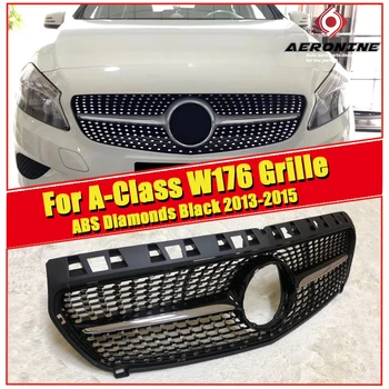 

W176 A Class Diamonds Grille grill gloss black without sign A180 A200 A220 A250 A45AMG look Front Bumper Kidney Grills 2013-2015