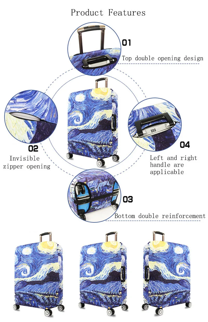 REREKAXI модный дорожный утолщенный эластичный багажный чемодан защитный чехол, подходит к 18-32 дюймовым чехлам, дорожные аксессуары