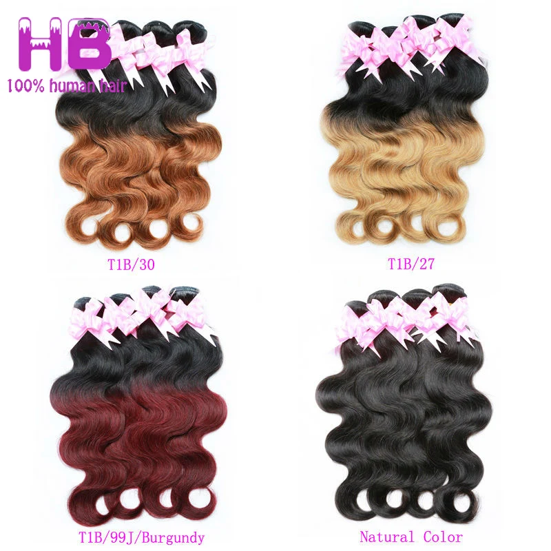 

Ombre Brazilian Hair Weave Two Tone 7A Grade Brazilian Virgin Hair Body Wave 4 Bundles 1B Burgundy Ombre Human Hair Extensions