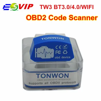 

Tonwon 3 OBD2 Code Scanner Bluetooth/WiFi avaliable obd Car Diagnostics Tool Scanner Check Vehicle Engine Device Vgate ELM327