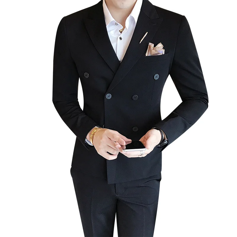 Hommes-Blanc-Robe-Costumes-Double-Breasted-Deux-Side-Cut-L-arri-re-blanc-Noir-Frey-Rouge (1)