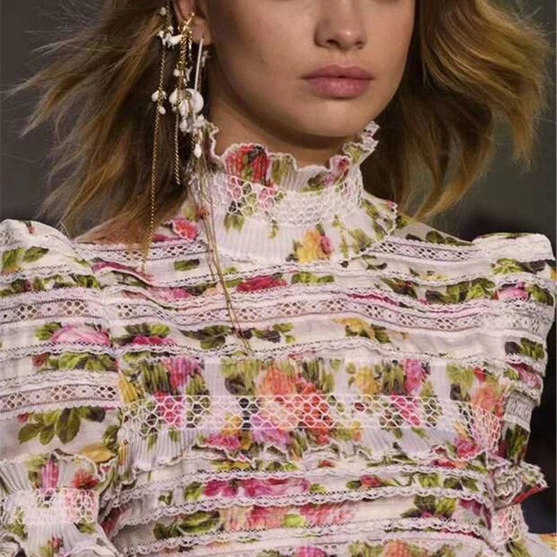 Summer-High-Quality-2-Piece-Sets-Women-Sleeve-Long-Floral-Printed-Lace-Shivering-Shirts-Sexy-Mini (2)