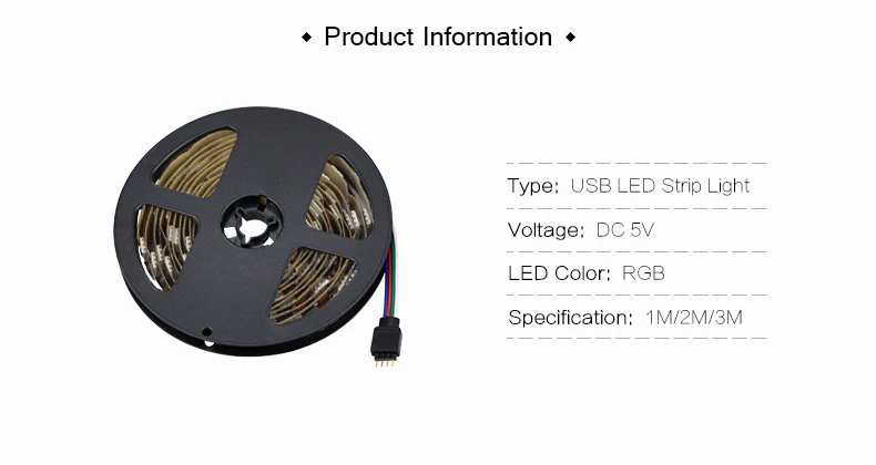 5050 RGB ТВ декорация Освещение USB Светодиодная лента с 24 клавишами дистанционного управления Tira светодиодный RGB ТВ Светодиодная лента подсветка лента