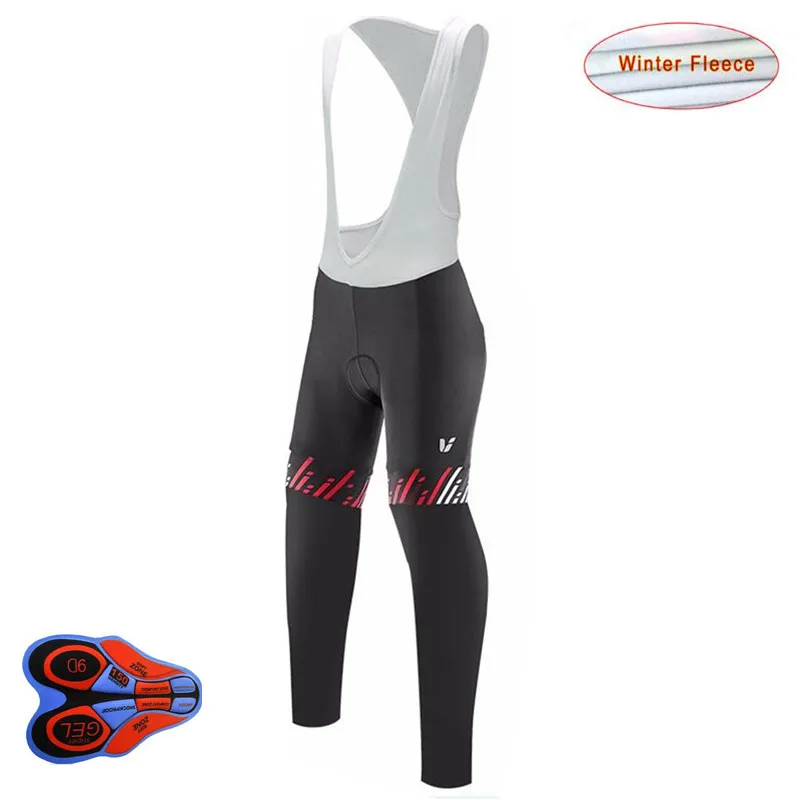 Черные/красные зимние штаны для велоспорта для девочек, 9d гелевая подкладка, брюки для велоспорта, длинные штаны, Ciclismo, женская теплая флисовая одежда для велоспорта - Цвет: 6
