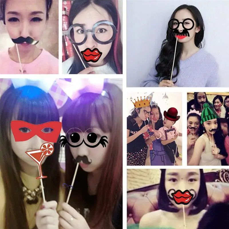 58 шт. Photo Booth Опора Творческий смешные DIY наряд для фотосессий комплект вечерние наряд для фотосессий для свадьбы