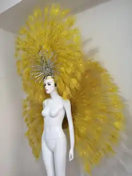 Latin dance Samba accessories Fashion exquisite headdress feathers Delicate dance shows accessories