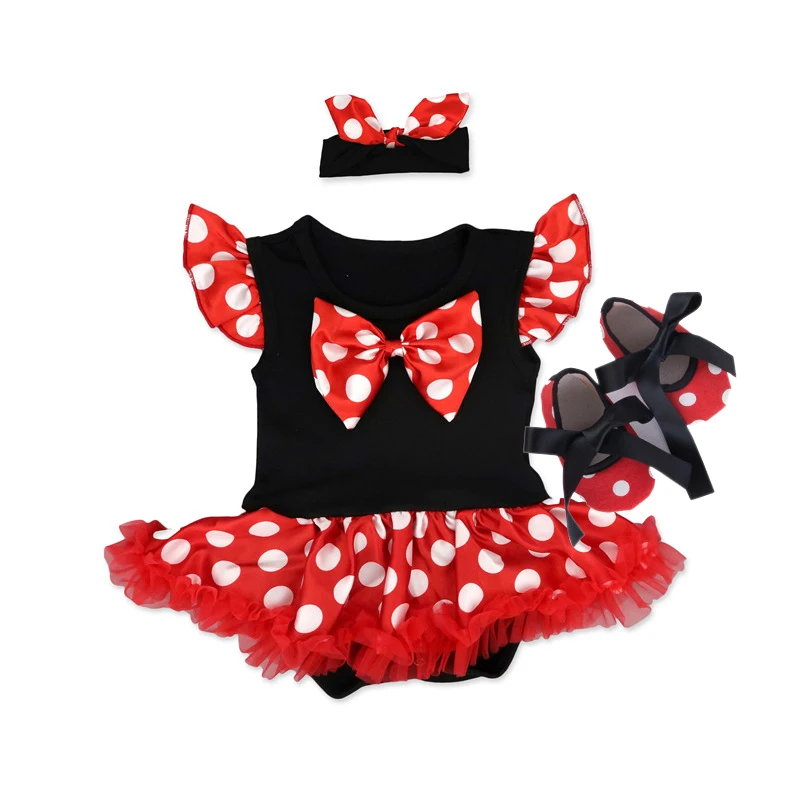 Мой первый Рождественский наряд на Хэллоуин для маленьких девочек, одежда детское кружевное платье-комбинезон, повязка на голову, балетная пачка для новорожденных, Одежда для младенцев - Цвет: Черный