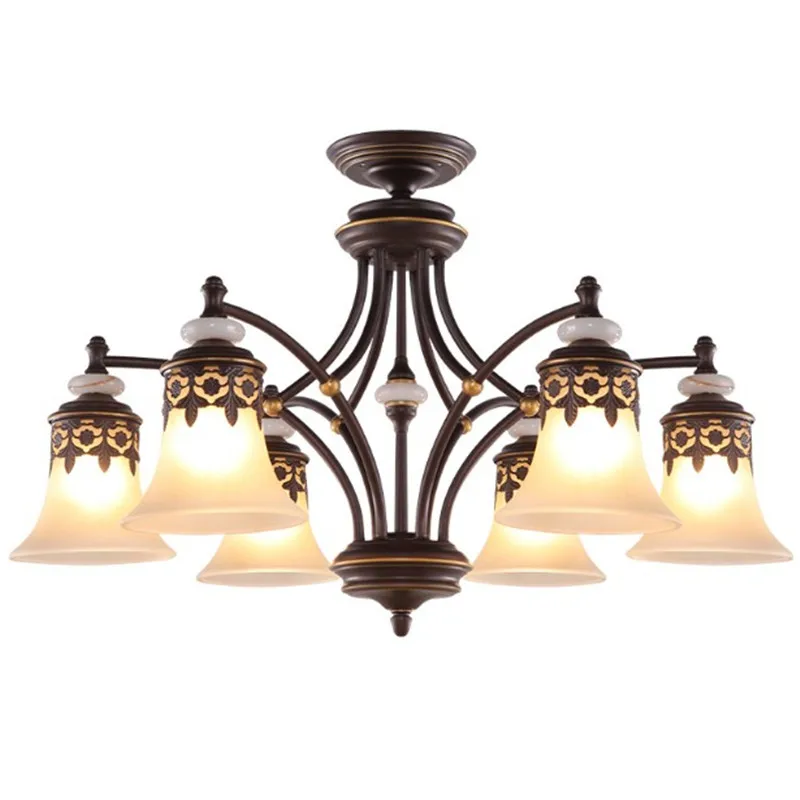 Vintage loft ceiling lamp led light glass lampshade