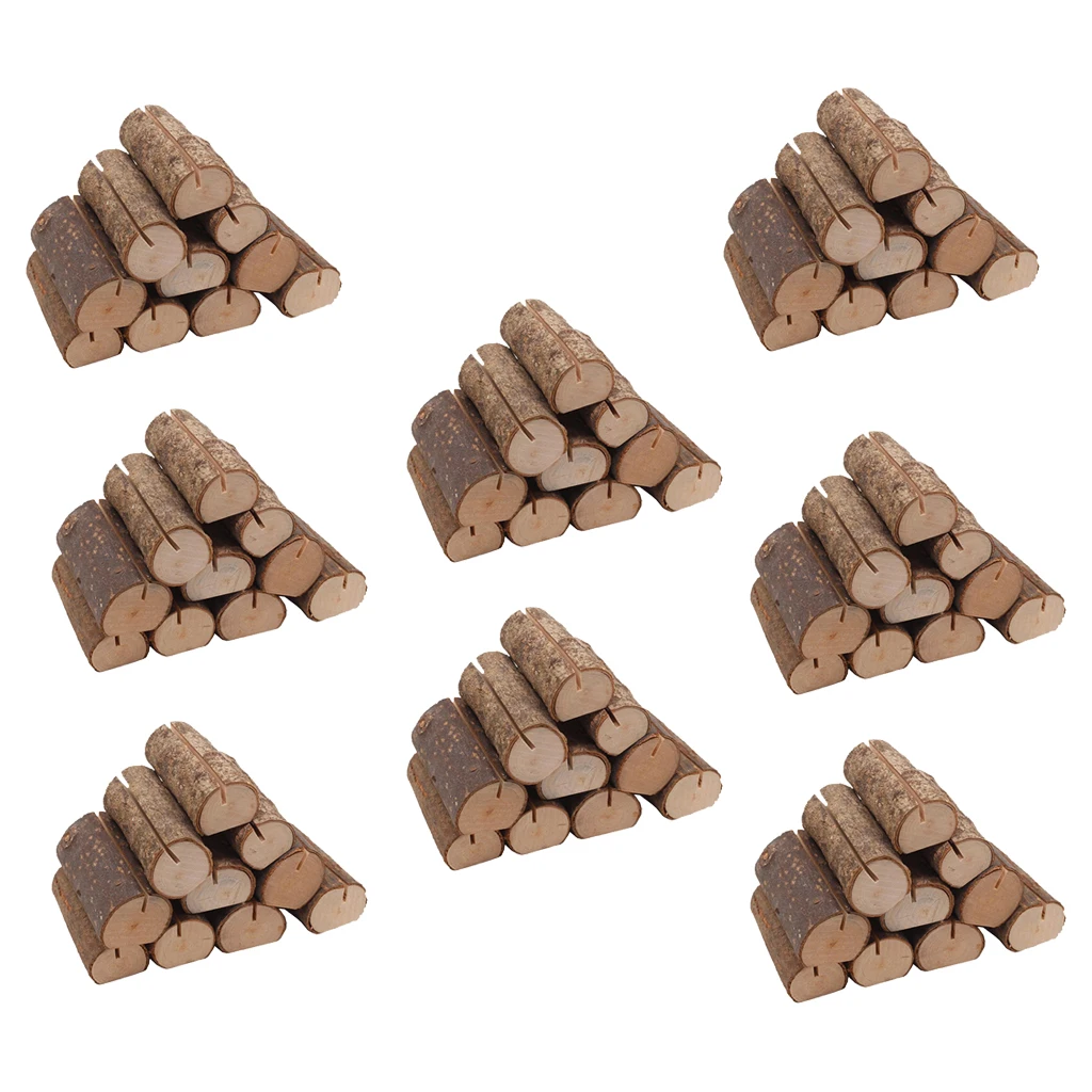 80pcs Wooden Name Place Card Holder Memo Note Card Clip Home Decor