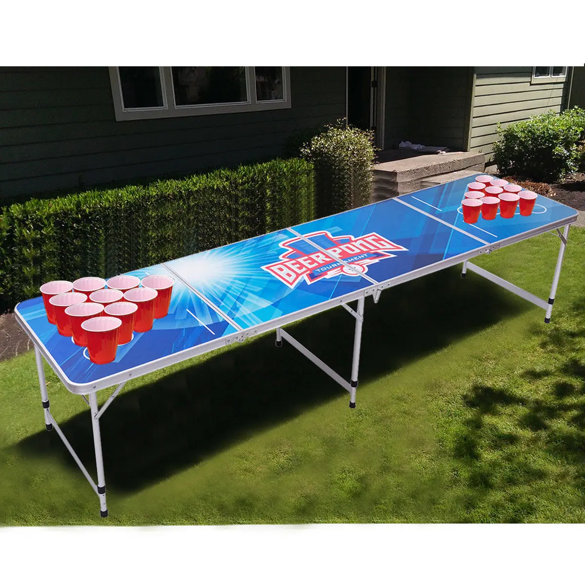 Giantex 8FT Portable Folding Beer Pong Table Party Gaming Picnic Camping Desk Modern Indoor Outdoor Furniture OP3336 Giantex 8FT Portable Folding Beer Pong Table Party Gaming Picnic Camping Desk Modern Indoor Outdoor Furniture OP3336