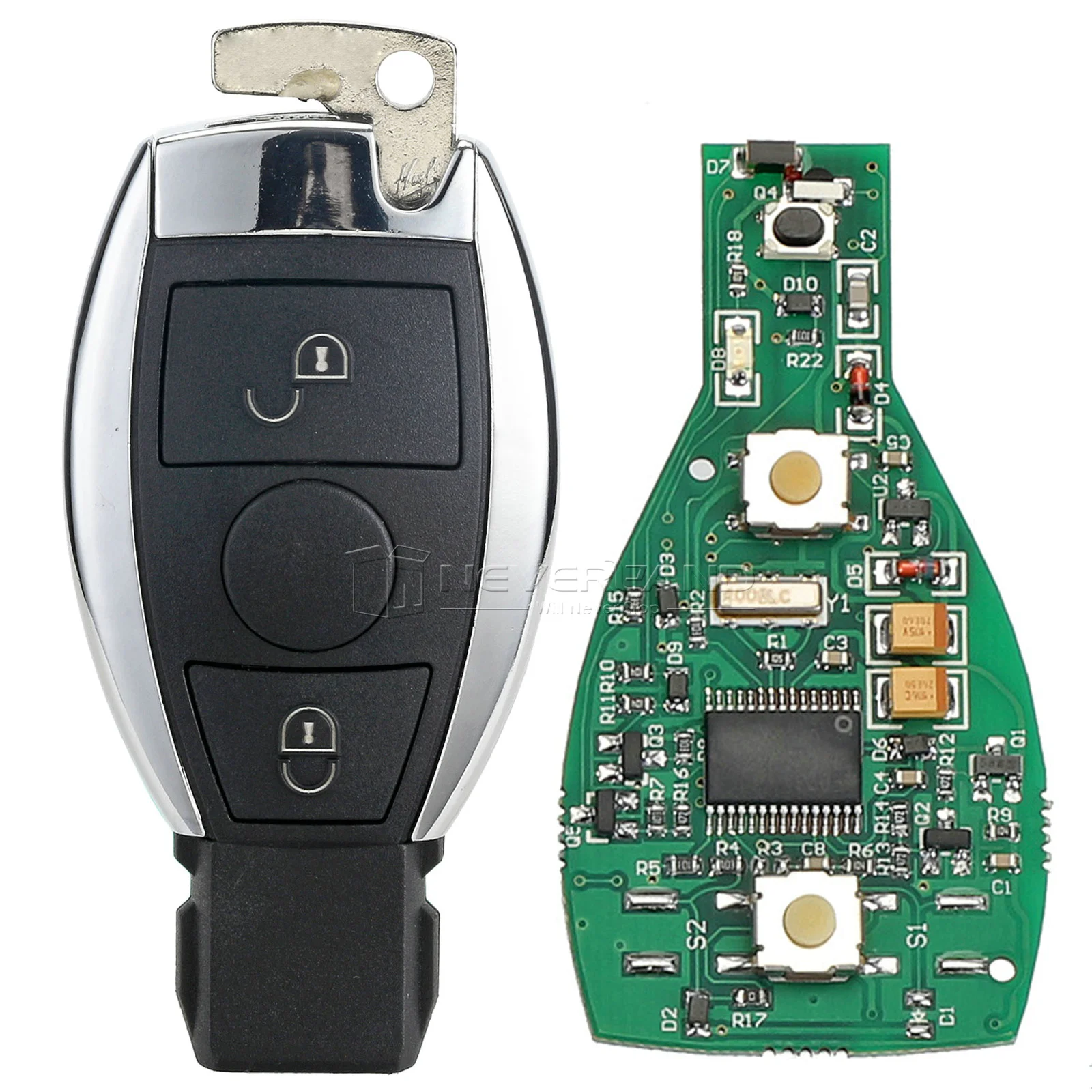 

2 Buttons Auto Car Key Entry Remote Key Shell Case 433 MHz for Mercedes BENZ 2000+ with NEC&BGA Without Logo D20