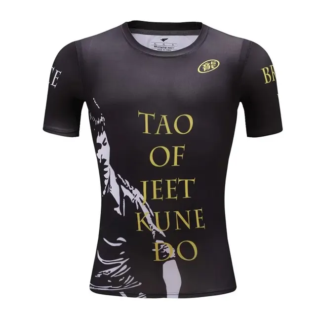 Men Martial Arts Compression T shirt Fitness Breathable Sports T shirt
