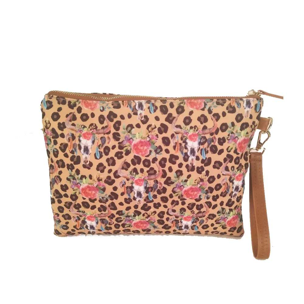 

Luxury Make Up Cosmetic Bag Women Soft Canvas Leopard Zipper Pouch Fahsion Ladies Clutch Purse Wristlet Bags Travel Toiletries