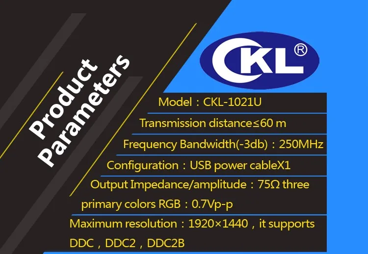 CKL 2 или 4 порта черный VGA сплиттер Дубликатор поддержка DDC DDC2 DDC2B USB питание передачи до 60 м настенный ABS Чехол