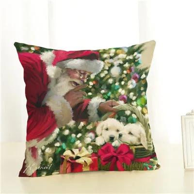Наволочка на подушку с надписью «Merry Christmas» и надписью «Happy Day Joy», подарки на праздник, Рождественская елка, наволочка для дивана, домашний декор - Цвет: 6