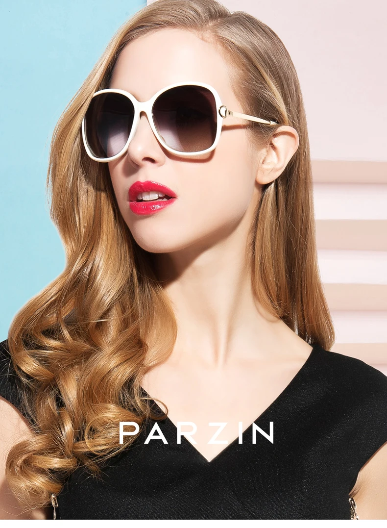 PARZIN, брендовые Модные женские поляризованные солнцезащитные очки с большой оправой, высокое качество, Ретро стиль, металлические дужки, дизайнерские солнцезащитные очки