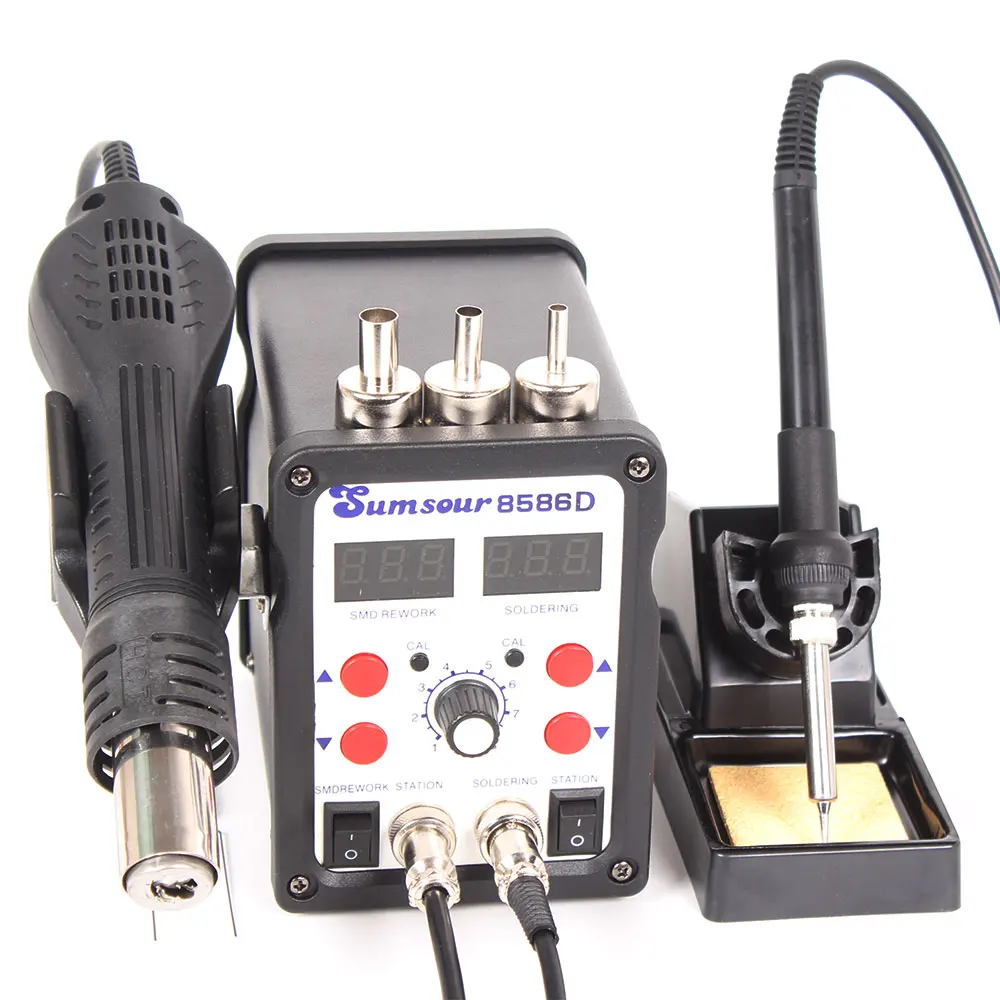 8586D SMD BGA паяльная станция для распайки цифровой 2 в 1 Тепловая пушка горячего