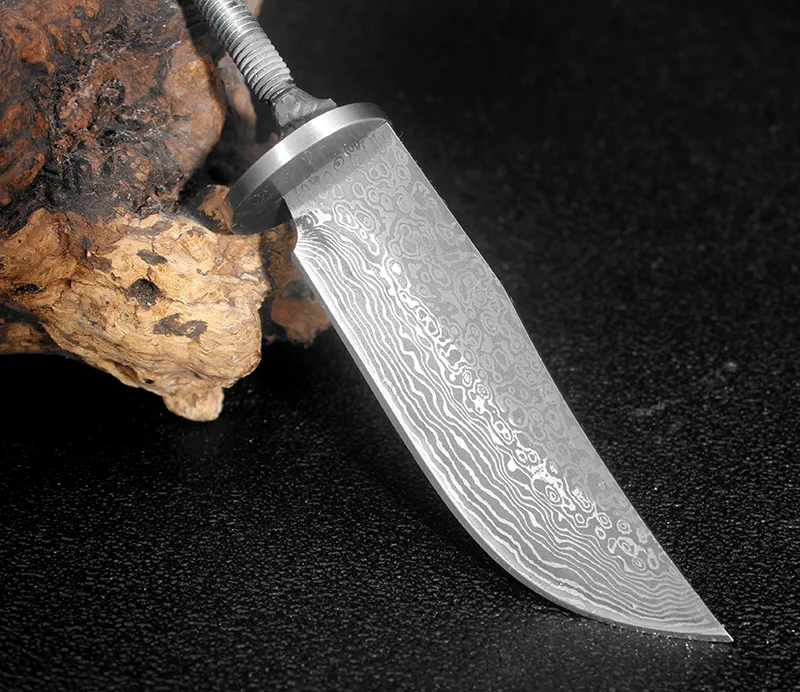 XITUO Sharp DIY нож с фиксированным лезвием EDC, нож для очистки овощей, ножи из высокоуглеродистой стали, лазерный дамасский многофункциональный инструмент, карманный нож