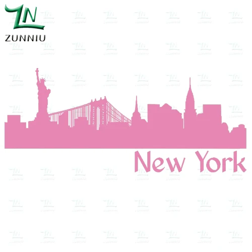 G152 Нью-Йоркская Статуя Свободы, Настенная Наклейка для детской комнаты, Настенная Наклейка s Art, виниловая художественная роспись для гостиной, домашний декор - Цвет: Розовый