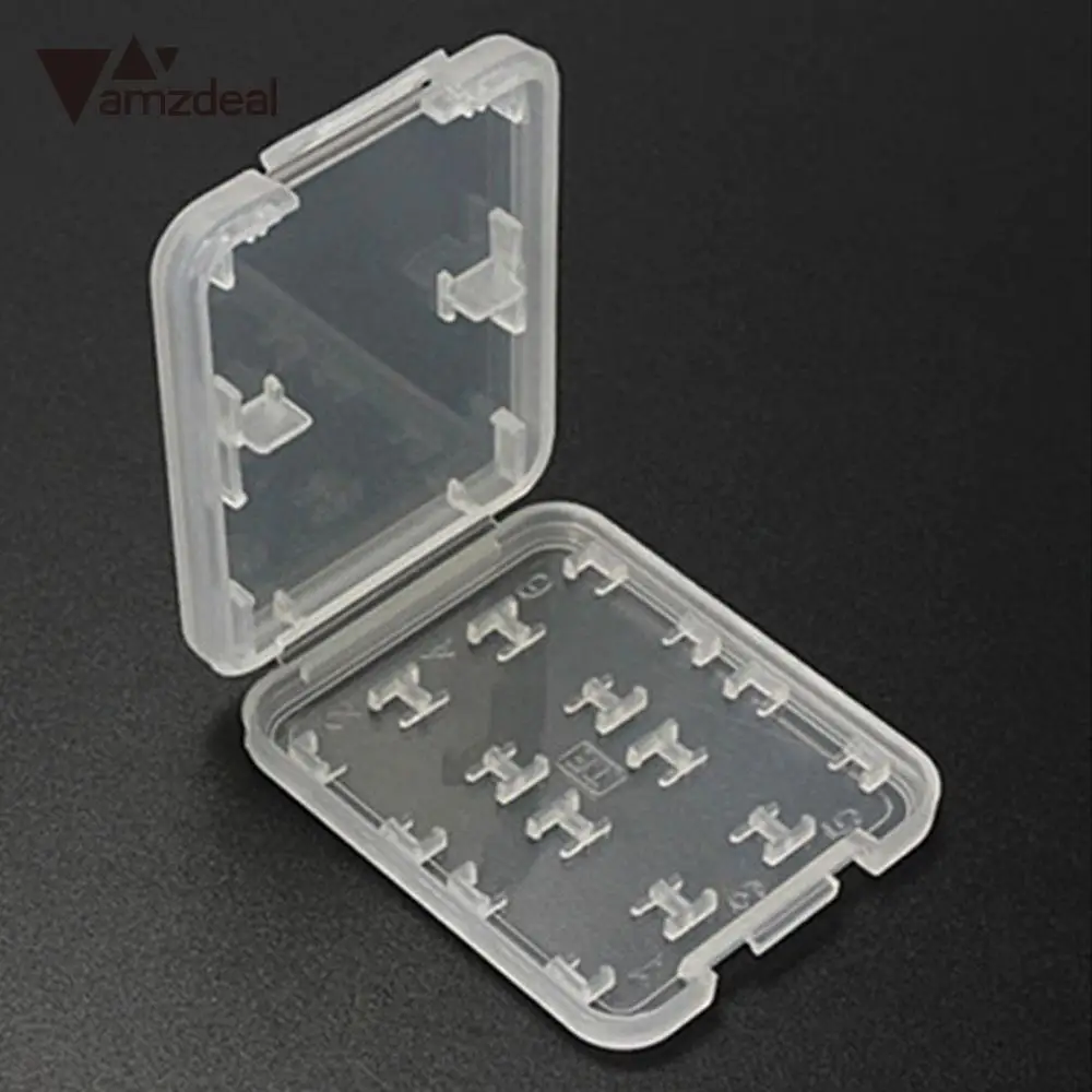 

Portable 8 in 1 Plastic Transparent SD TF Card Store Box Protector Holder Case Computer Accessory