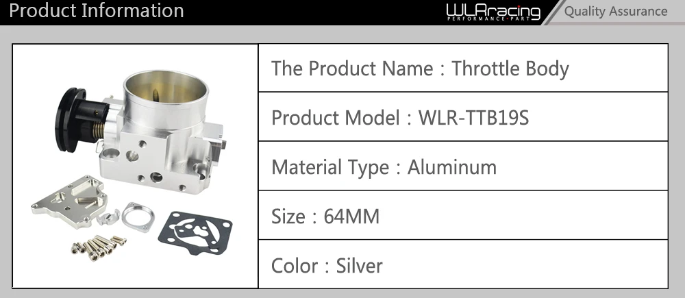 WLR RACING-64 мм Pro Серия дроссельной заслонки для 94-97 Mazda MX-5 Miata 1.8L BP-ZE WLR-TTB19S