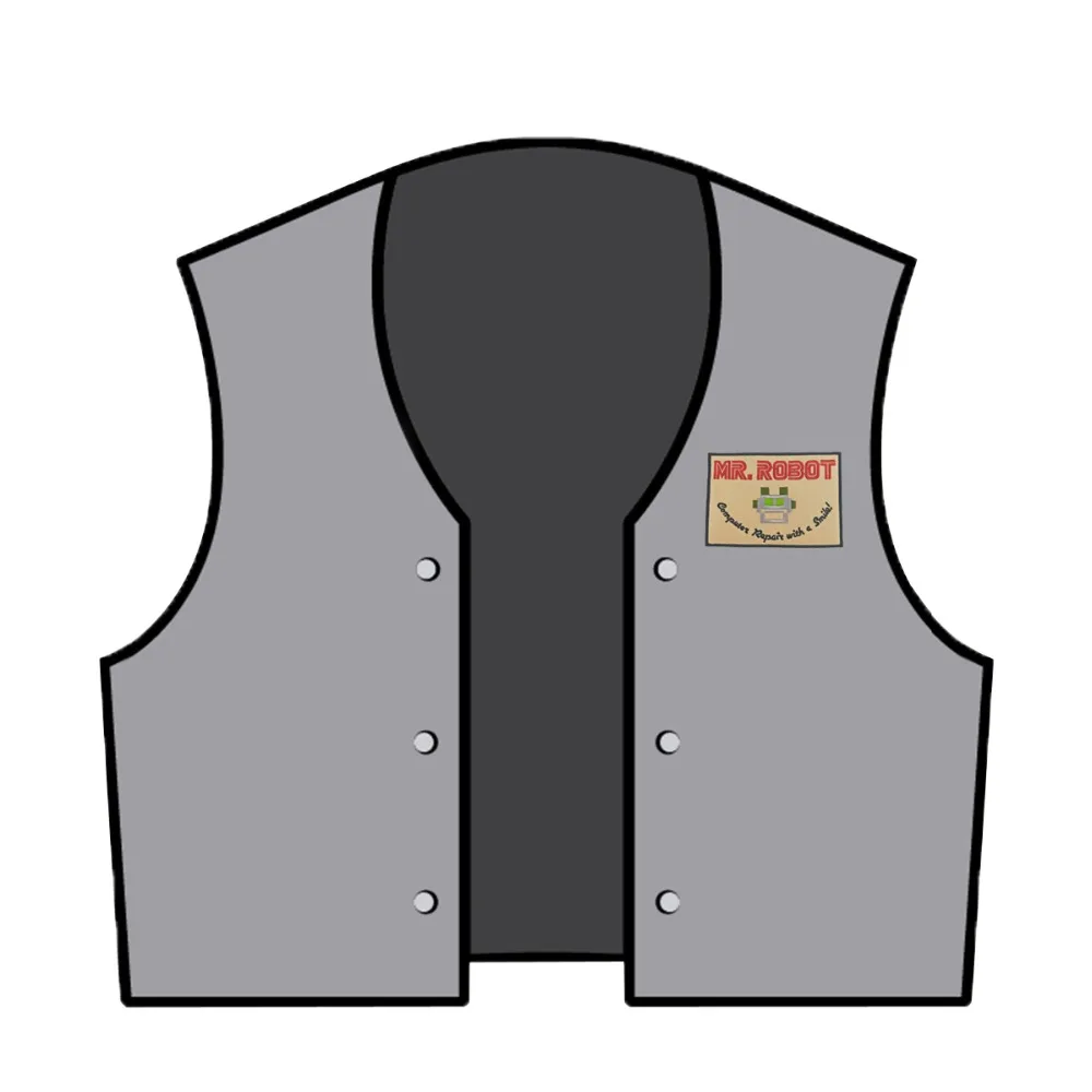 T170714 (4)TV SHOW MR. ROBOT HIGH QUALITY EMBROIDERED IRONSEW ON HEAT SEALED BACKING SMILE PATCH