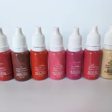 7 шт набор чернил для татуажа, 15 мл/бутылка(1/2 OZ) для перманентного макияжа губ micropigment красного, розового и бежевого цветов краски комплект