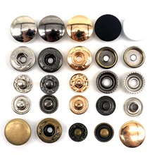 Boutons-pression en laiton et métal, 30 ensembles, boutons de couture, fermetures à pression, couture cuir, vêtements artisanaux, sacs, bricolage 831/633/655/201/203
