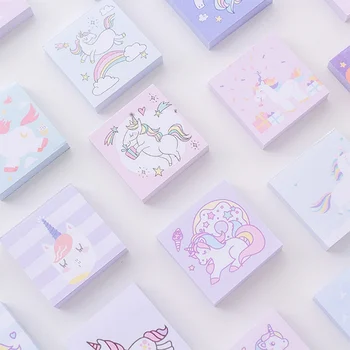 

5 Packs/box Cartoon Colorful Unicorn Memo Pad Sticky Notes Bookmark School Office Supply Escolar Papelaria School Supplies