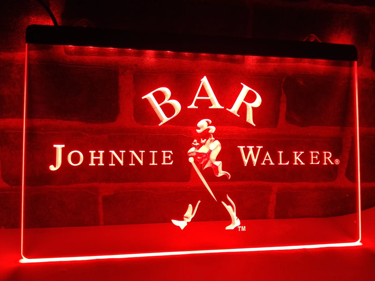 U010R Johnnie Walker For Bar Pub Display Light Sign 