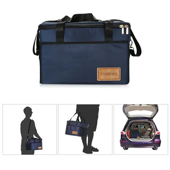 

TOMSHOO 47 L Portable Insulated Canvas lunch Bag Outdoor Picnic Food Delivery Carrier Bag Box Camping Trip Insulated Lunchbox
