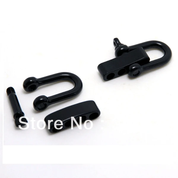 10 embalagens / lot ePacket bateau libre new styleblack réglable fermoir en acier inoxydable anneaux de