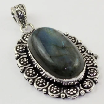 

Labradorite Pendant Silver Overlay over Copper , 53 mm, P1965