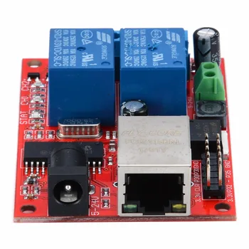 

1pc 2-Way Ethernet Delay Relay Module DC5V TCP/UDP Controller Module Network Switch WEB Server