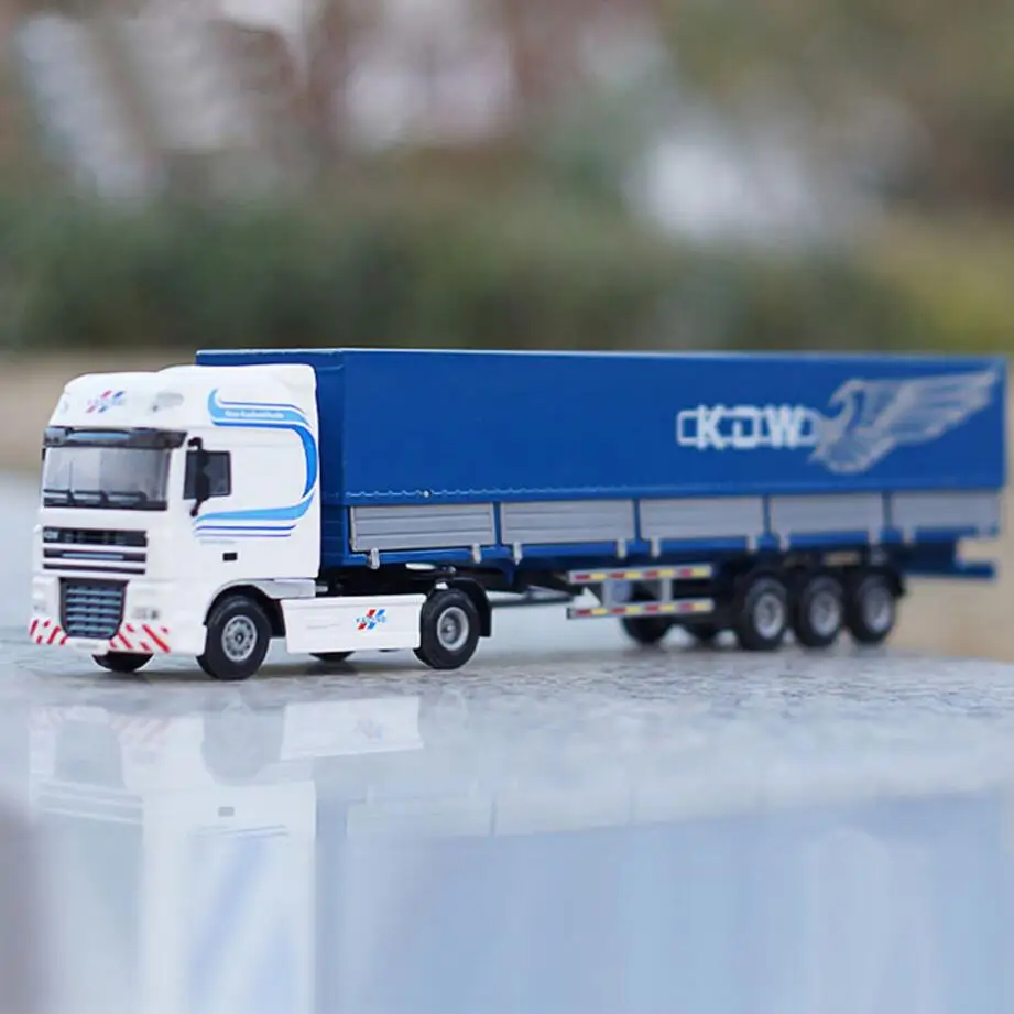 

Simulation 1:50 scale diecast Cape type flatbed truck transporter alloy pull back toys for kids gifts