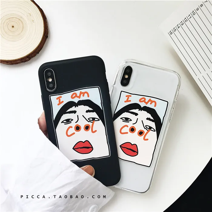 

My Cool nostril illustration Soft Shell Phone Case For iPhoneX XS Transparent all-inclusive Phone Case For iPhone7 8 6 Cover