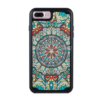 

New 2 in 1 clear cases with Mandala flower pattern Design for iPhone 6s\7\6P\7P soft clear cases for iphone 100pcs\lot Free DHL