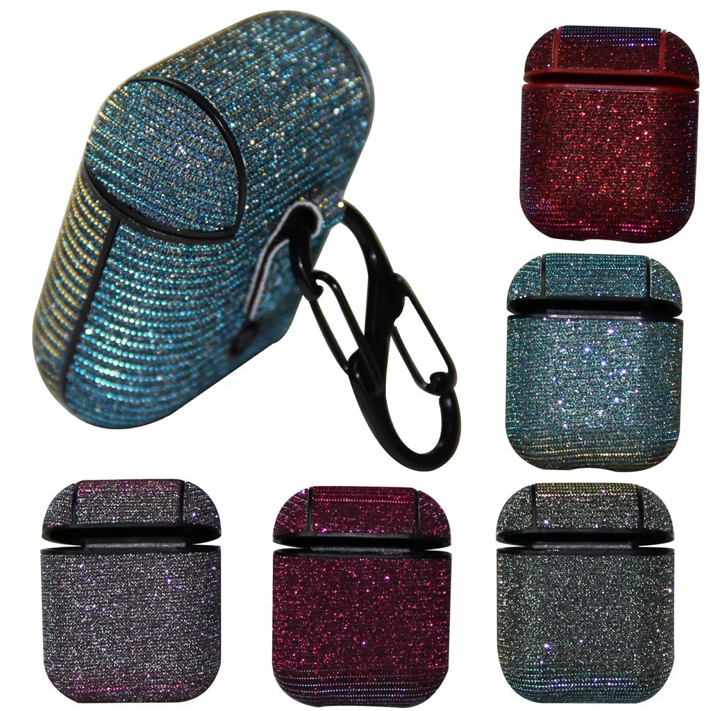For Apple Bluetooth Wireless Earphone Glitter Sparkle Stars Bling Case Cover Skin Case Cover Skin for Apple AirPods 1th