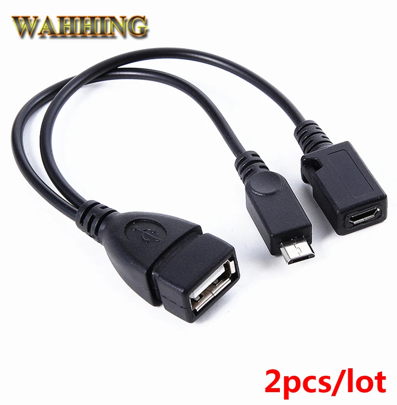 2pcs Micro USB Male To Micro USB Female Host OTG Cable Micro USB