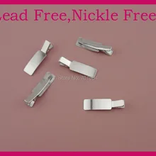 50 шт. Серебряная отделка 4,8 см 1,8" простой плоский прямоугольник назад металл зажимы типа «крокодил» с зубами свинца, никель бесплатно