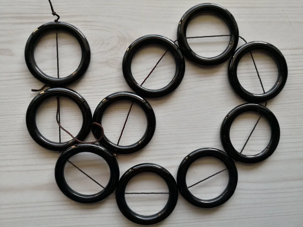 B0095 натуральный 40 мм круглый круг черный оникс камни камень свободные шарики 15,5 ''ювелирные изделия на нитях Создание DIY