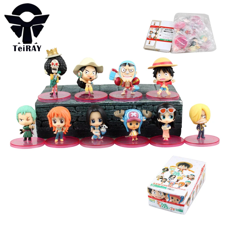 10 Pcs One Piece Luffy Zoro Nami Usopp Sanji Chopper Franky Figuarts Anime Pvc Figurines Jouet Banpresto Enfants D Anniversaire Jouets Aliexpress
