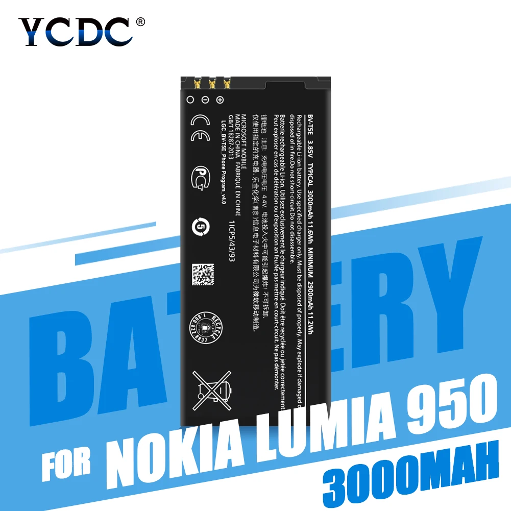 

BV-T5E New 3.85V 3000mAh Phone Batteries Cellphone Mobile Phone Replacement Batteries For Nokia Lumia RM-1106 RM-1104 RM-110