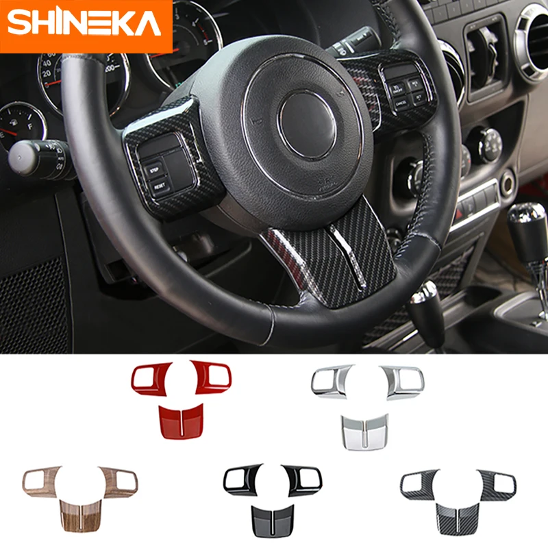 Us 17 41 19 Off Shineka Interior Mouldings For Jeep Grand Cherokee 2011 2013 Steering Wheel Decoration Sticker For Grand Cherokee Accessories In