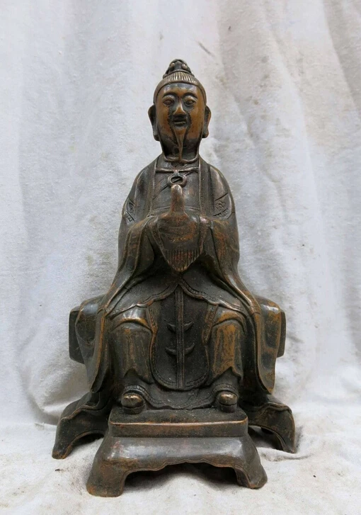 

10" China brass copper Lord Lao Zi of the Great Monad buddha Sculpture Statue