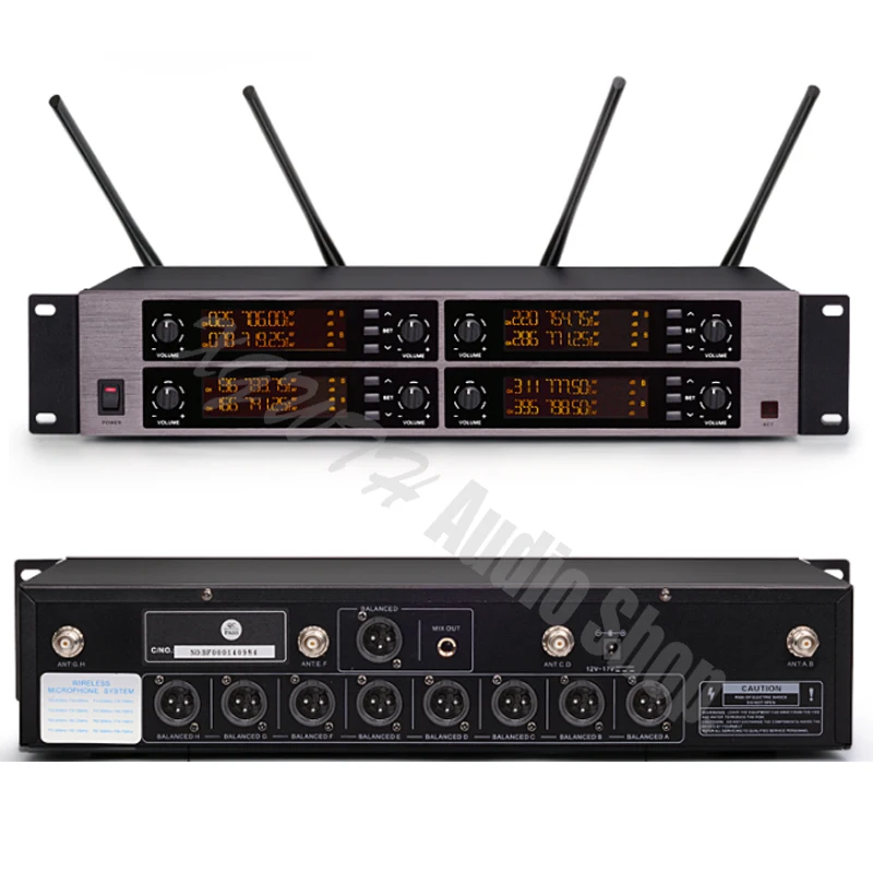 400 قناة 8 معقوفة مؤتمر Mic ميكروفون لاسلكي نظام ل اجتماع غرفة UHF قابل للتعديل تردد شاشة ديجيتال