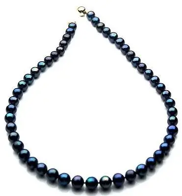 

HOT## Wholesale FREE SHIPPING >>> 10-11mm natural tahitian black pearl necklace 18''