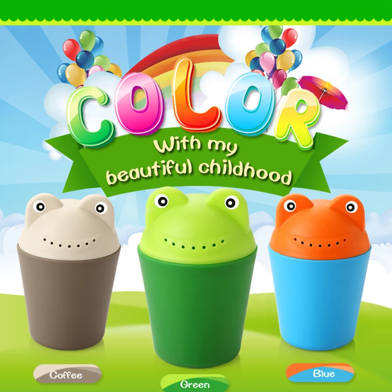 Novelty frog baby safety ladle bath scoop for children wash 1pcbaby