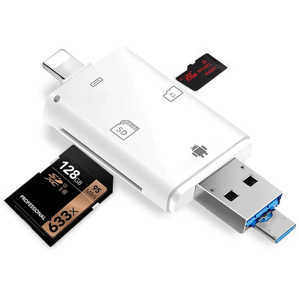 

SD Card Reader Adapter 3 in 1 Card Reader Card Reader for iPhone/ipad/ MAC/PC/Android Device for TF/MicrsSD/SD Card